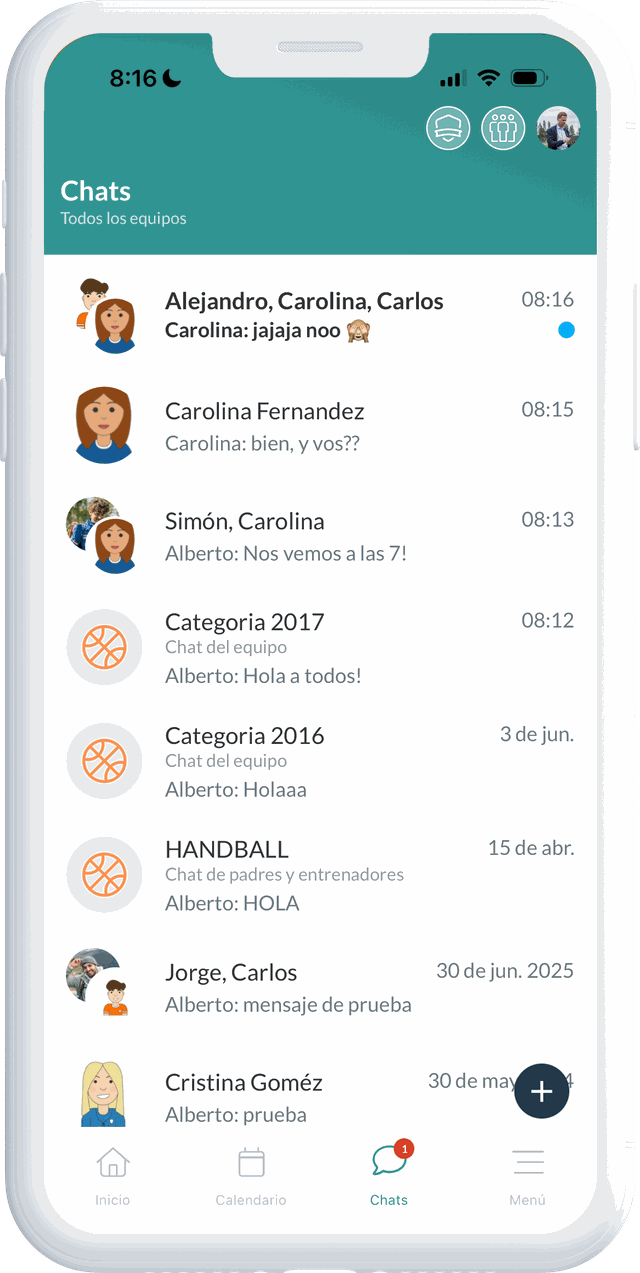 Los chats del club en la app de SportMember